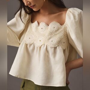 By Anthropologie lace babydoll top